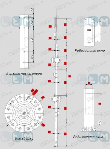 Высокомачтовая трубчатая опора ОДН 39.1